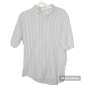 Vintage 90s Bill Blass Striped Short Sleeve Button Down Shirt